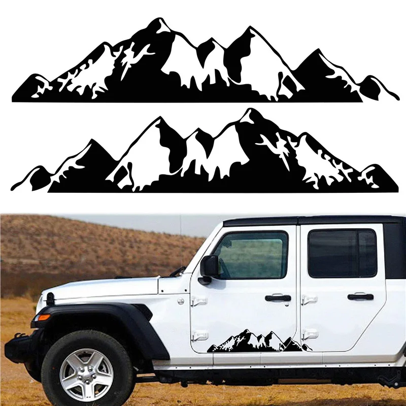 Car Side Decal Sticker Mountain Off-road 4X4 Door Side Skirt Pull Flower Sticker Car Exterior Decoration Tuning Accessories