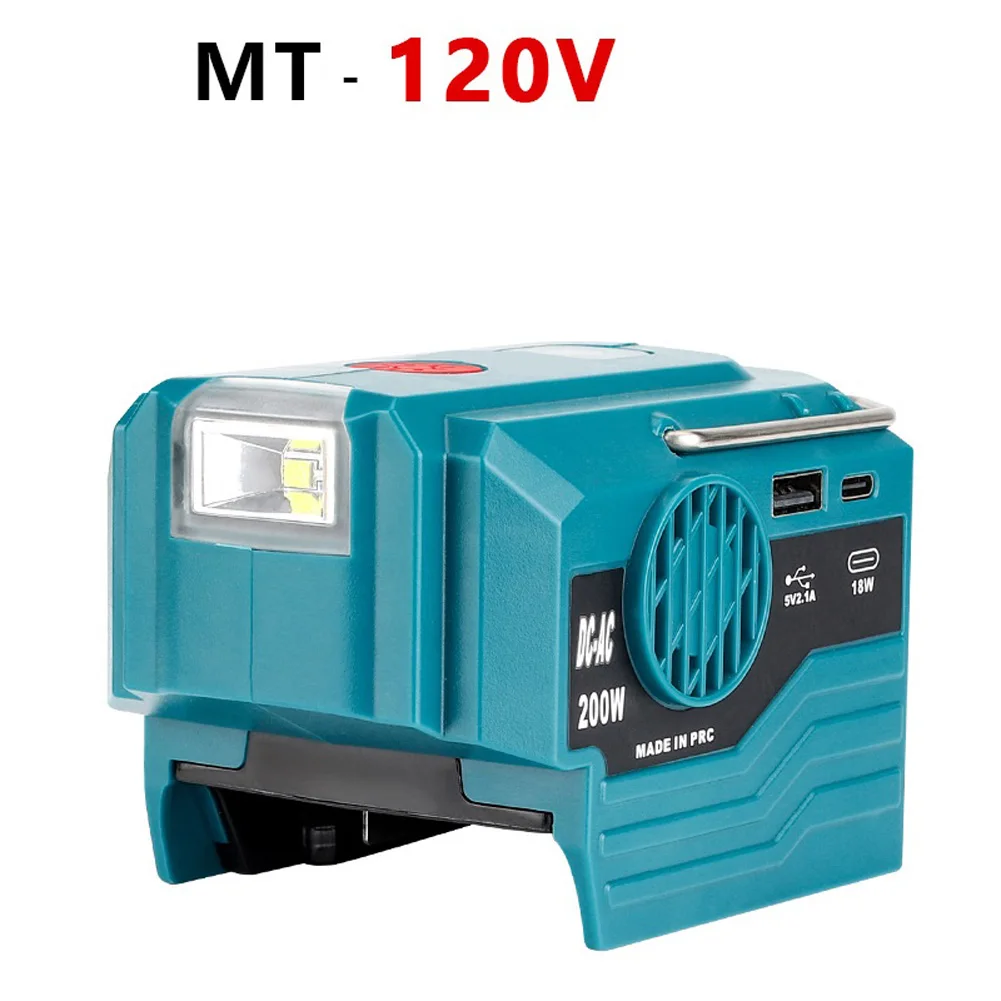 

1pc 200W Power Inverter Generator Battery Adapter LED Camping Light USB Charging For Bl1830 Bl1840 Battery