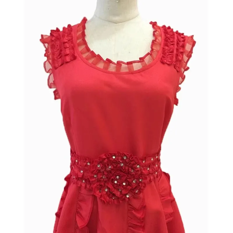 The Deathly Hallows Hermione Granger Red Sleeveless Dresses Cosplay Costume Halloween Party Dress