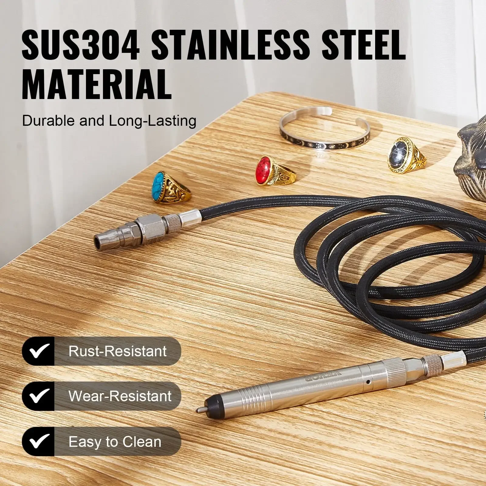 Pneumatic Engraving Pen Air Scribe 1/4" Micro Grinder Pencil Carving Tool