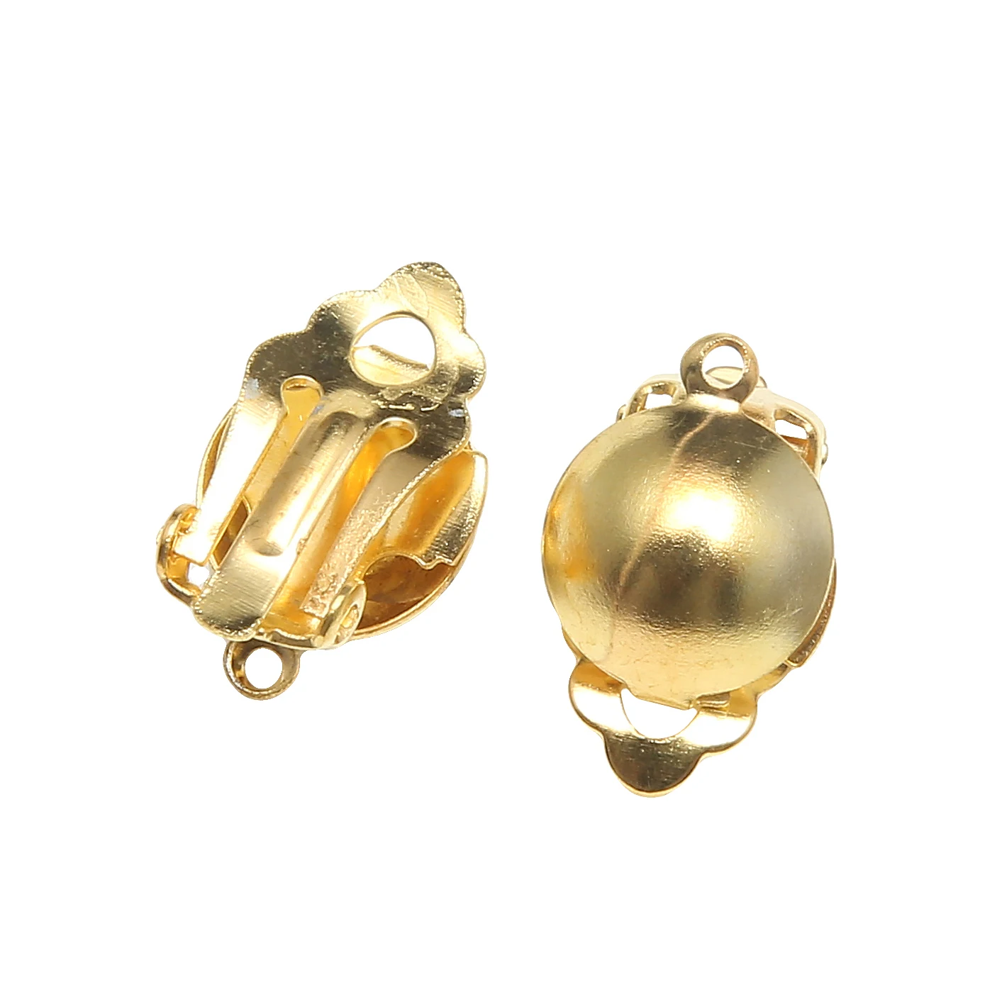 (30Pcs=1Lot ! ) Half Ball Pad Clip On Earring Jewelry Findings Gold Color Silver Color Bronze Plated For Jewelry Making EW10