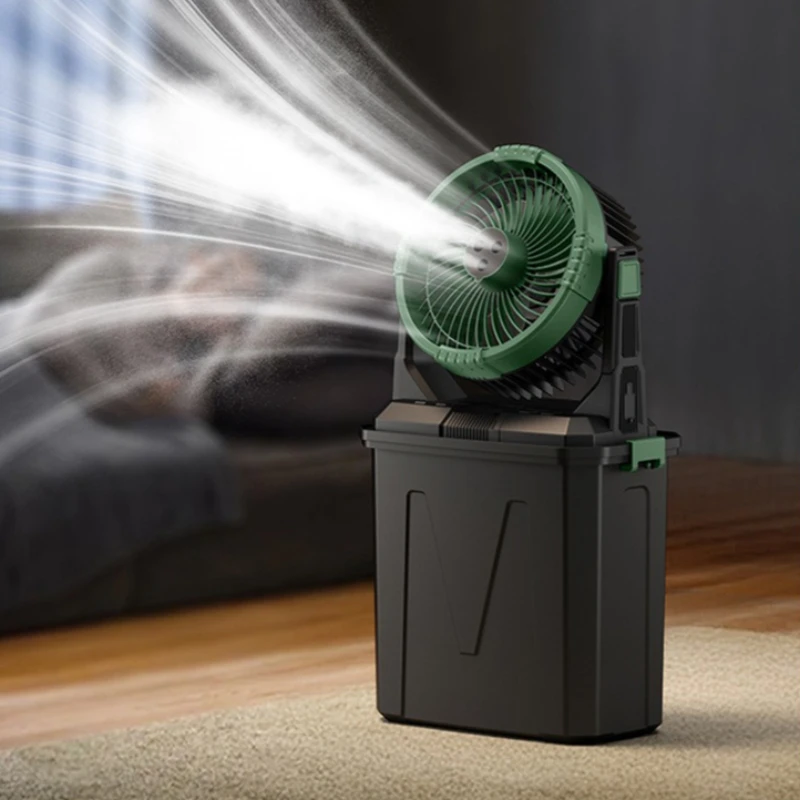 Portable Air Conditioner Misting Fans 10L Water Tank Outdoor Camping Fan Rechargeable 20000mAh Battery Operated 4 Spray Nozzles