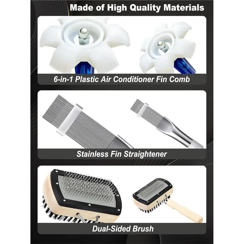 [HOT!A34R】 5Pcs AC Coil Cleaner Set Plastic Air Conditioner Fin Comb