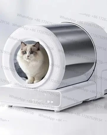 Stainless Steel Self Cleaning Cat Litter Box, Automatic Cat Litter Box with APP Control, Lower Entry, Safety Sensors
