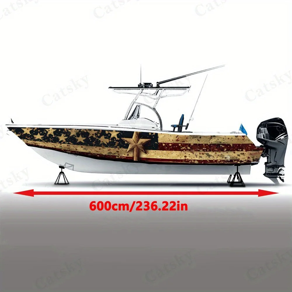 Vintage Stars and Stripes  Boat sticker vinyl ship pontoon deck Boat fishing decorative pontoon boats decal