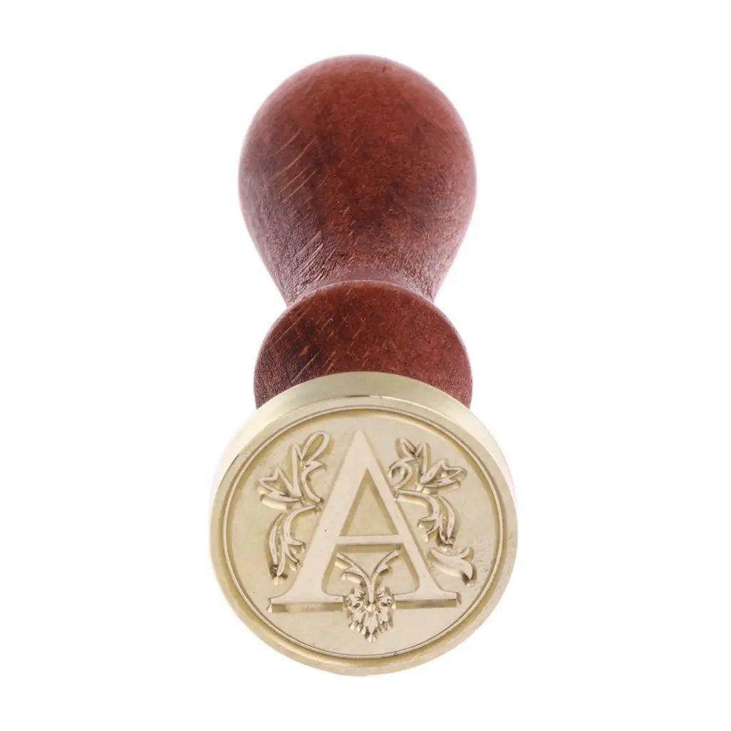 Initial Letter Wax Seal Stamp Wooden Handle Wax Stamp for Craft Gift Invitations and Scrapbooking