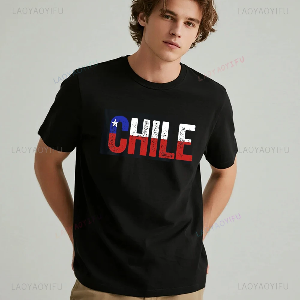 Chile Flag Proud Chilean Printed T-shirt Men Women Cotton Humor Streetwear Tee Shirt Short Sleeve Unisex Loose Ropa Hombre
