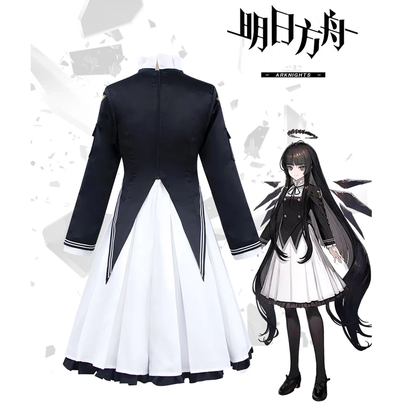 The Game Arknights cos Arturia Cosplay Virtuosa Cool black coat same dress  Costume Women suit