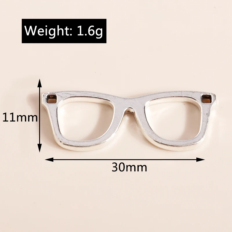Leslie 15 Stück 11 x 30 mm Metallanhänger mit Sonnenbrillen-Motiv für die Schmuckherstellung, Tropfenohrringe, Halsketten, Armbänder, DIY-Zubehör – Detail 1