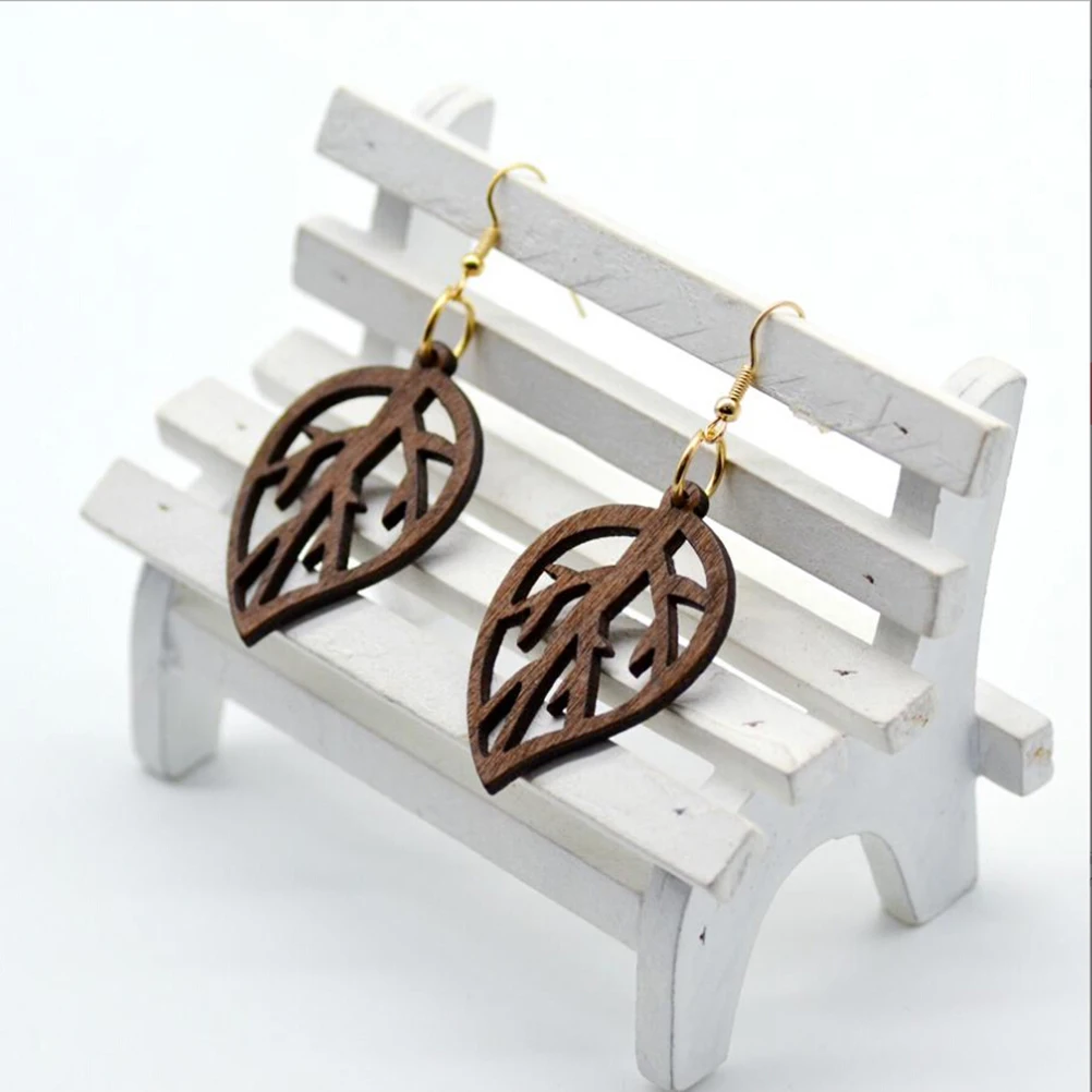 

women earrings women ear drop holloe out earrings leaf earrings wood earring