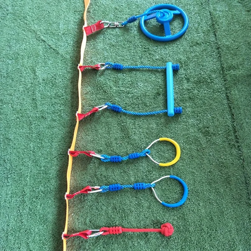 Kids Outdoor Sports Toy Accessories Climbing Rope Ring Parts Backyard Playground Game Toy Children Sensory Training Equipment