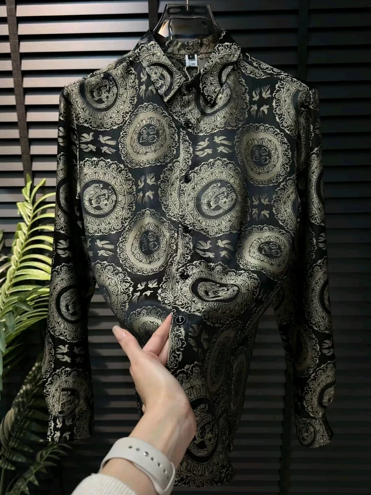 

New Men's Long Sve irt Spring Autumn Comfortable Soft Sli Trendy Faion Stand Fit Iron Free Luxury Feel Youthful