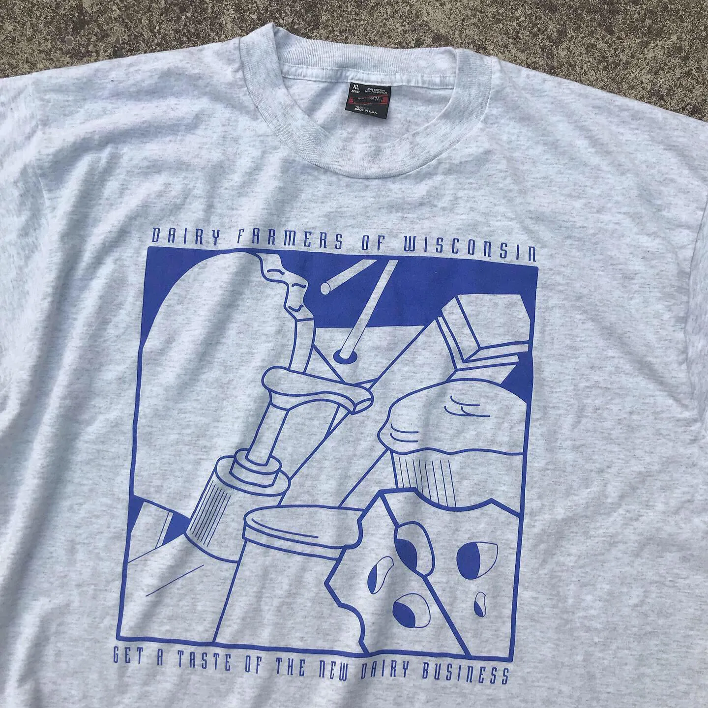 American Retro Line Illustration Short Sleeve T-Shirt Couple Direct Spray Process High Sensation Lazy Style Cotton round Neck