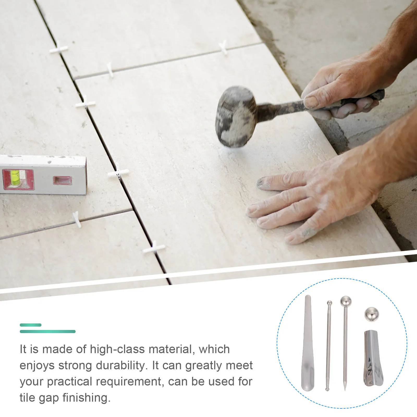 

1Set Professional Tile Joint Tool Kit 5 in 1 Glue Spatula Scraper for Efficient Caulk Finishing in Balcony Entryway