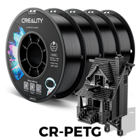 4 Rolls Creality CR-PETG 3D Printer Filaments 1.75mm High Precision High Temperature Resistant 4KG Black Filaments
