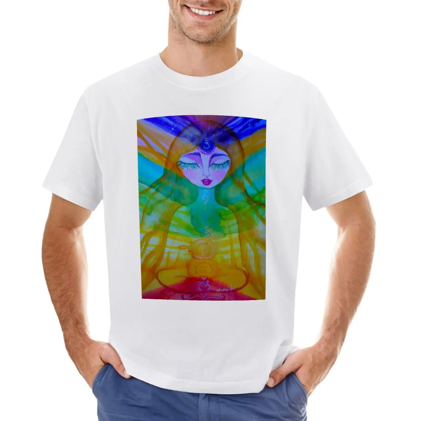 

Chakra meditation T-Shirt boys whites tees plus size tops kawaii clothes t shirt men