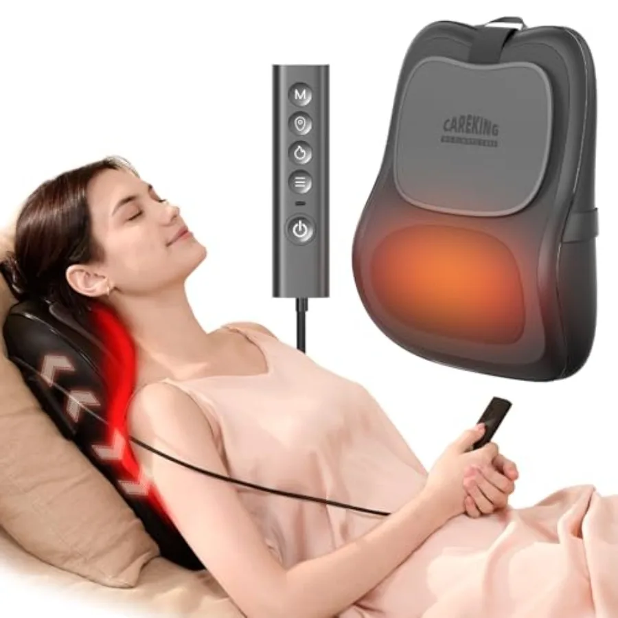 

Up and Down Shiatsu Back Massage with Heat External Adjustable Cushion Pad 3D Kneading Massage Pillow for Lower Back Neck Shoul
