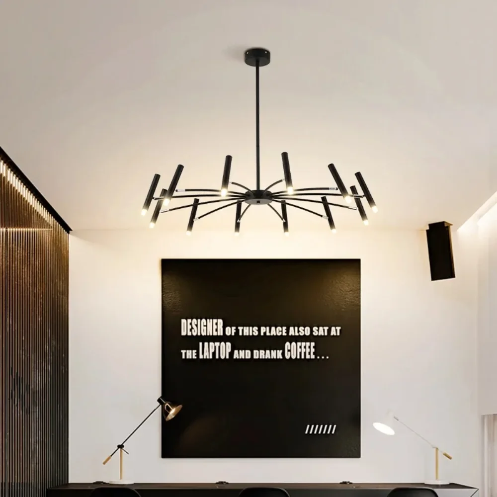 

Black Chandeliers LED Bulbs Lamp Living Dining Room Bedroom Lustres Fixtures Lighting Luminaire Modern Restaurant Nordic Light