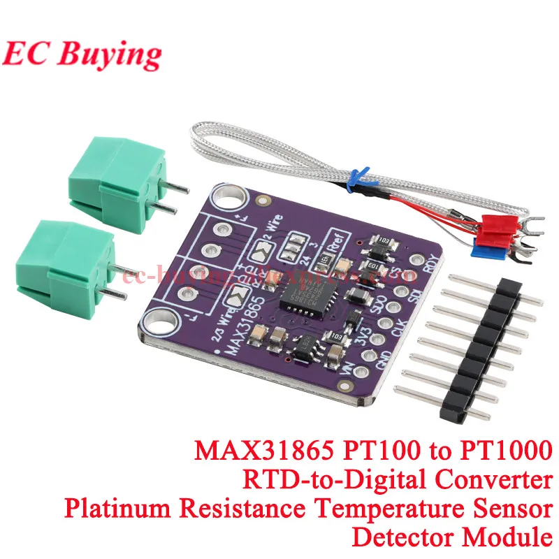 MAX31865 PT100 to PT1000 RTD-to-Digital Converter Board Temperature Thermocouple Sensor Amplifier Module 3.3V/5V For Arduino