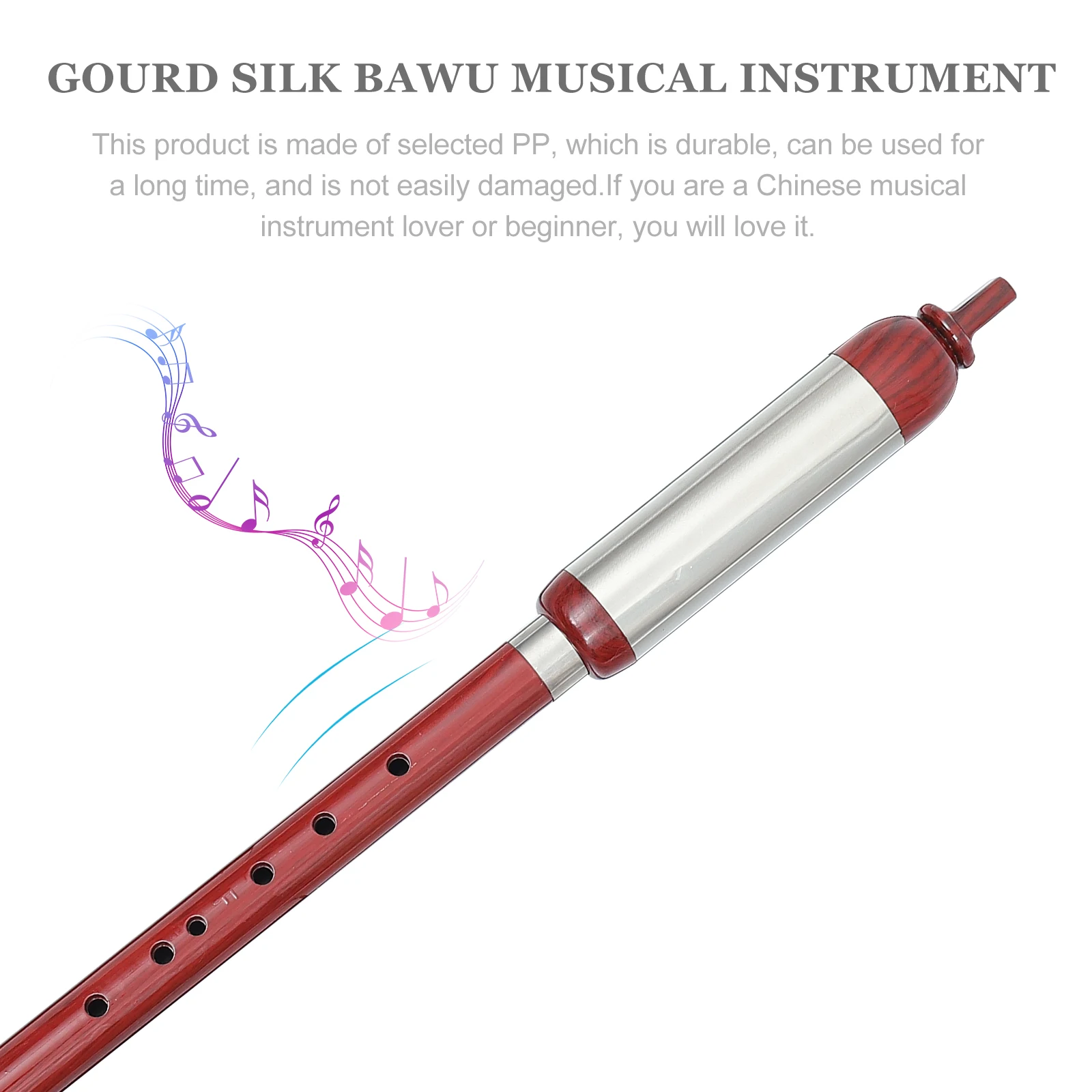 

Bawu Musical Instruments Traditional Bau National Flute with Storage Case Bags Vertical Resin Child Folk Blow