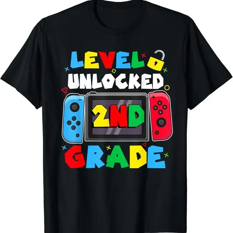 2nd Grade Level Unlocked Video Game Back to School Boys T Shirt