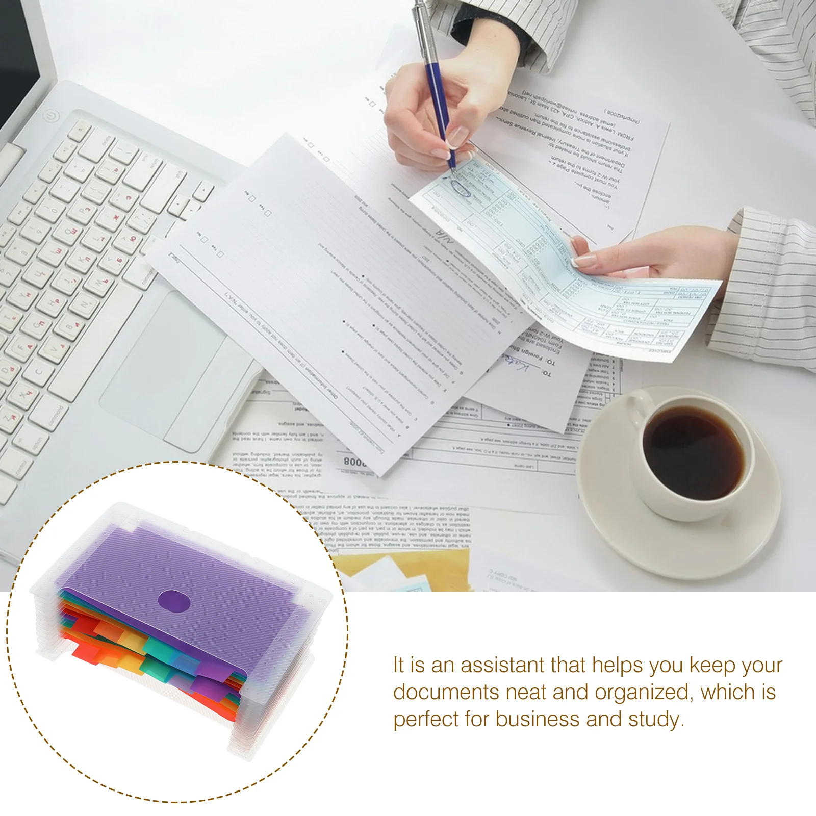 Expanding File Folder PVC Document Folder Bag Large Capacity Multi Layer Portable Office Files Organizer Accordion Document