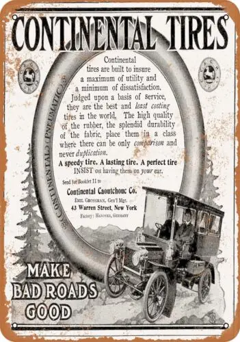 Metal Sign - 1906 Continental Tires - Vintage Look Reproduction