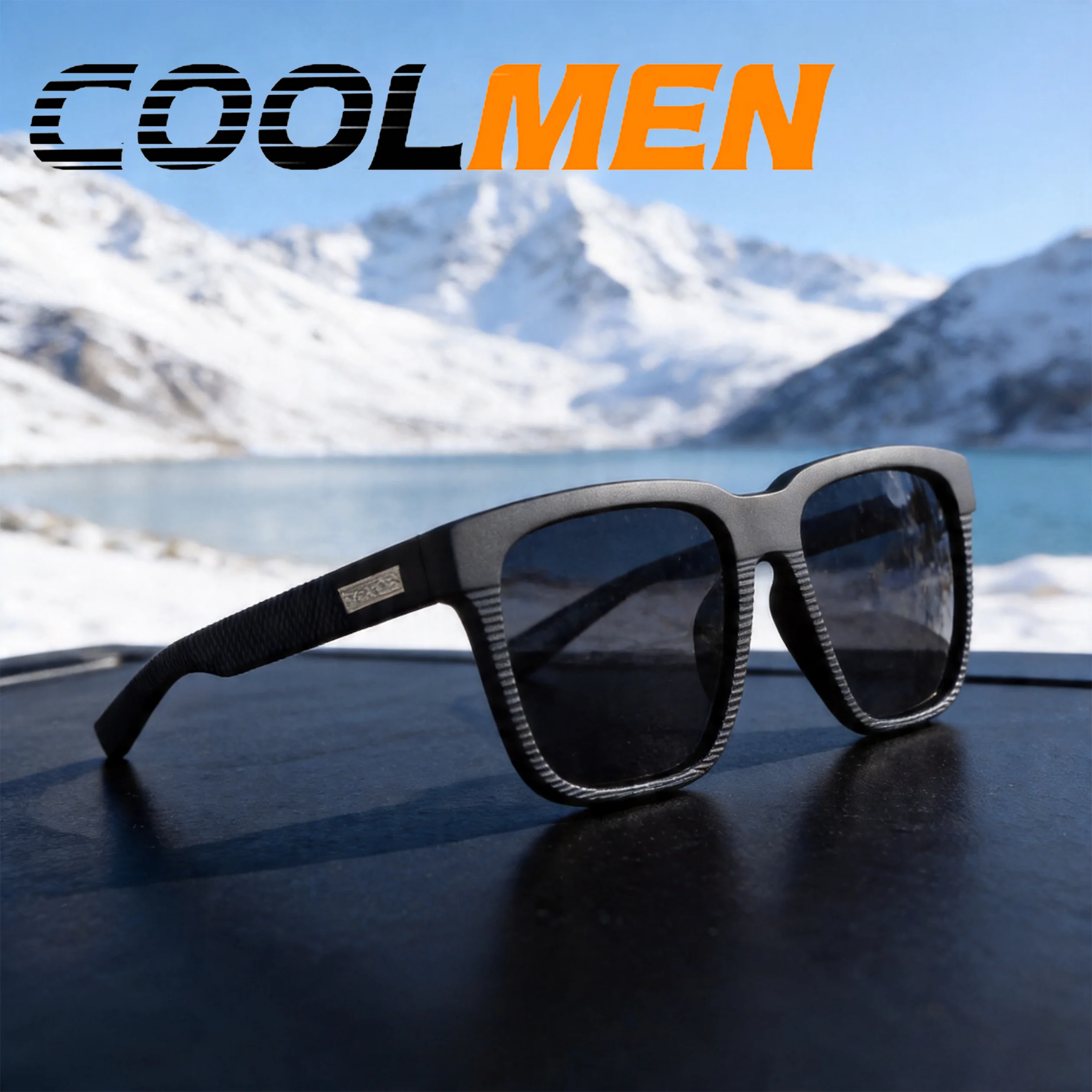 

COOLMEN Square Polarized Sun Glasses For Driving Fishing Fashion UV400 Women Men Unisex Sunglasses Brand Designer With Box