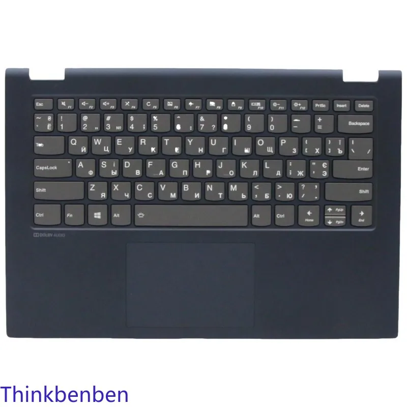 

UKR Ukrainian Backlit Keyboard With Blue PL Upper Case Palmrest Shell Cover For Lenovo C340 Flex 14 IAP IWL IML 5CB0U42298