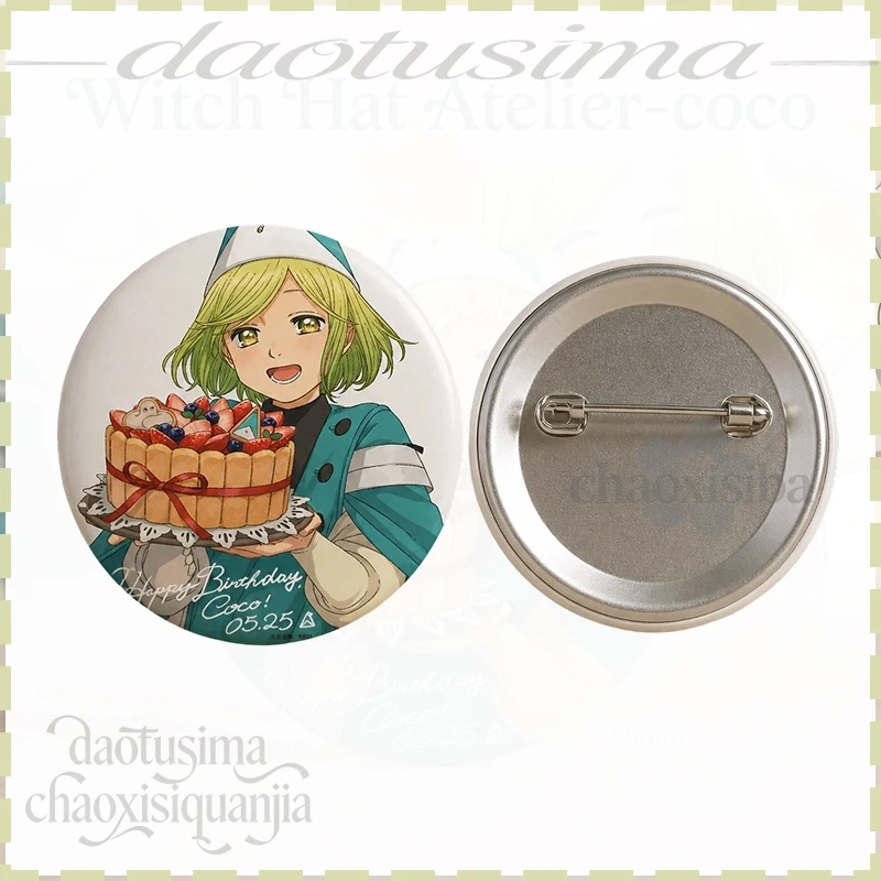 2026 HAPPY BIRTHDAY COCO Halloween Birthday Gifts Witch Hat Atelier Coco Tinplate Soft Button Pin Brooch Metal Badge Accessories