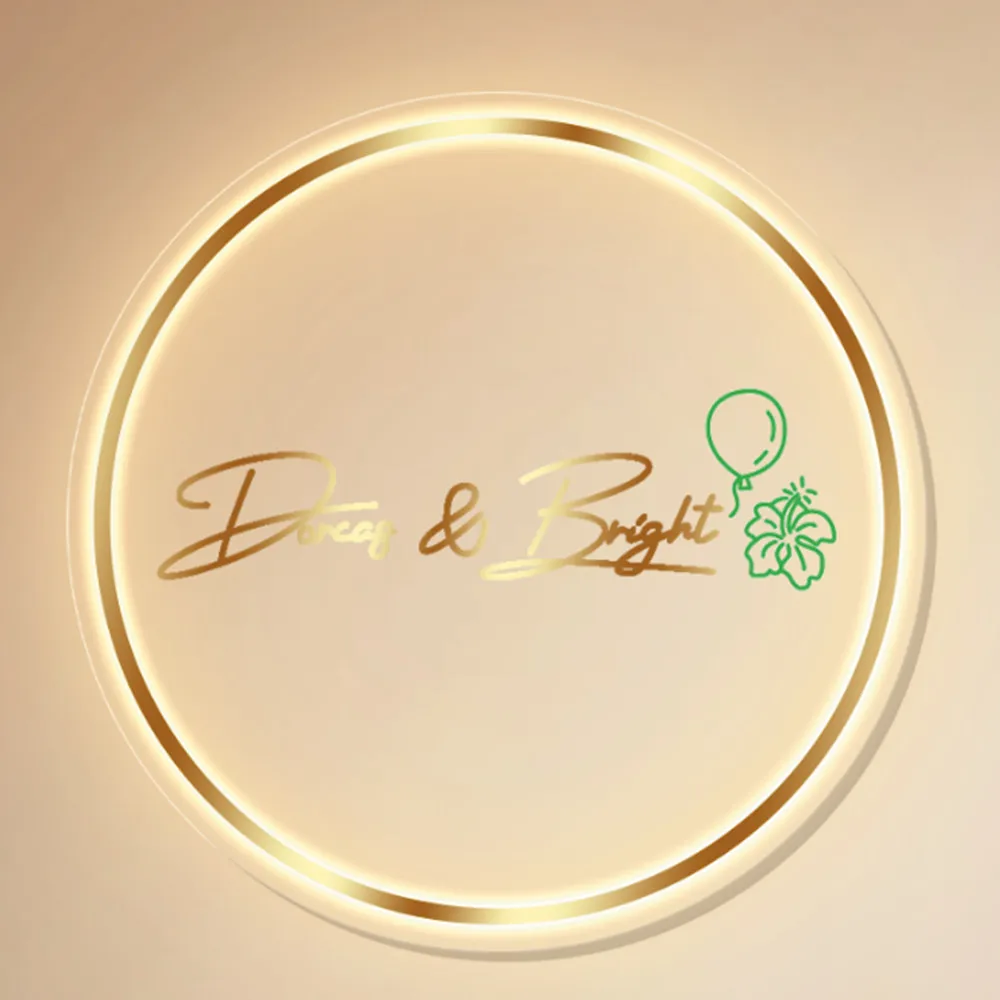3D Acrylic LED Sign Custom Logo/Text, Transparent Acrylic Illuminated Sign for Business Storefront, Home Decor & Office Signage