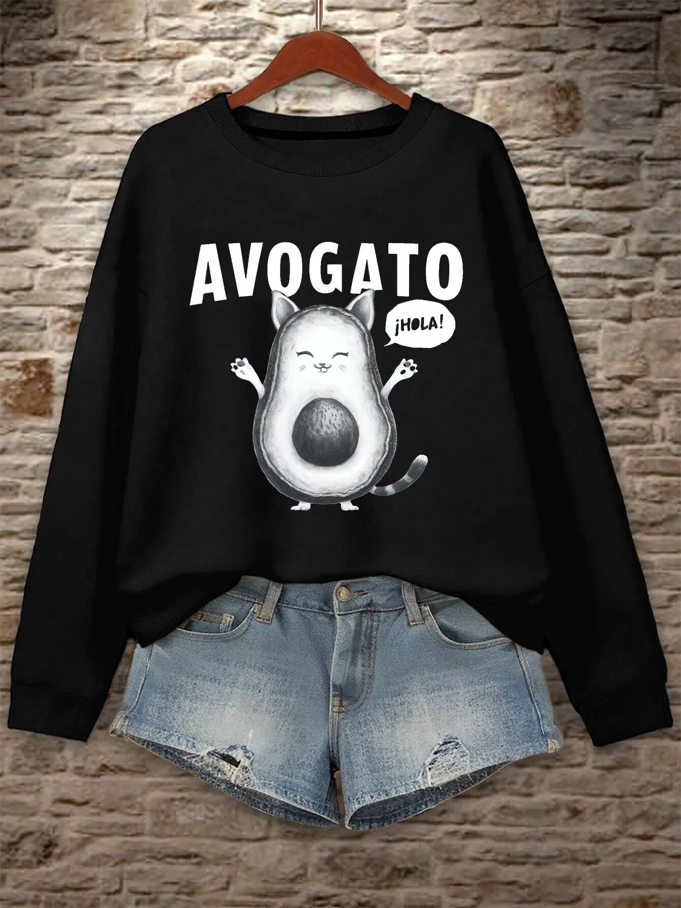 Avocado Avogate Women's Plus Size Graphic Sweatshirt - Cute Avocado Character & 