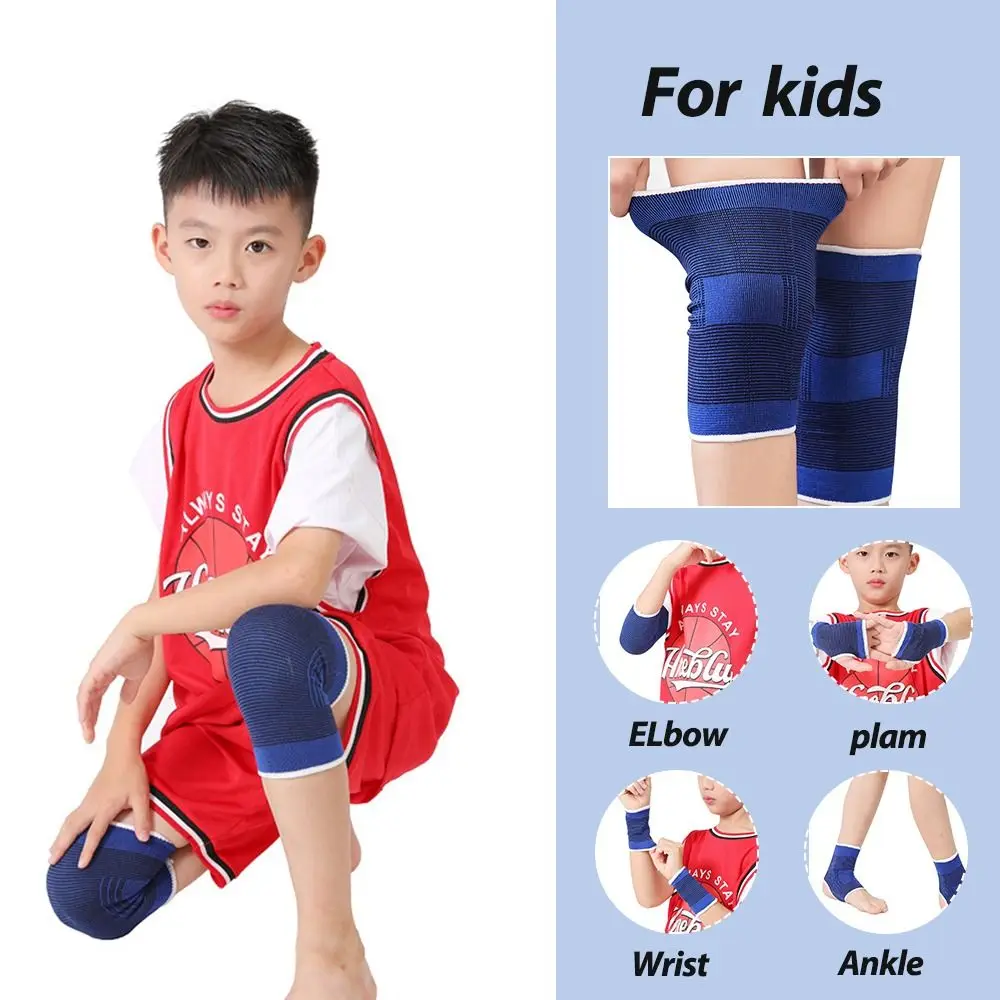 New Polyester Cotton Knee Pads Blue Elastic Ankle Support Elbow Pads Basketball Football Skating
