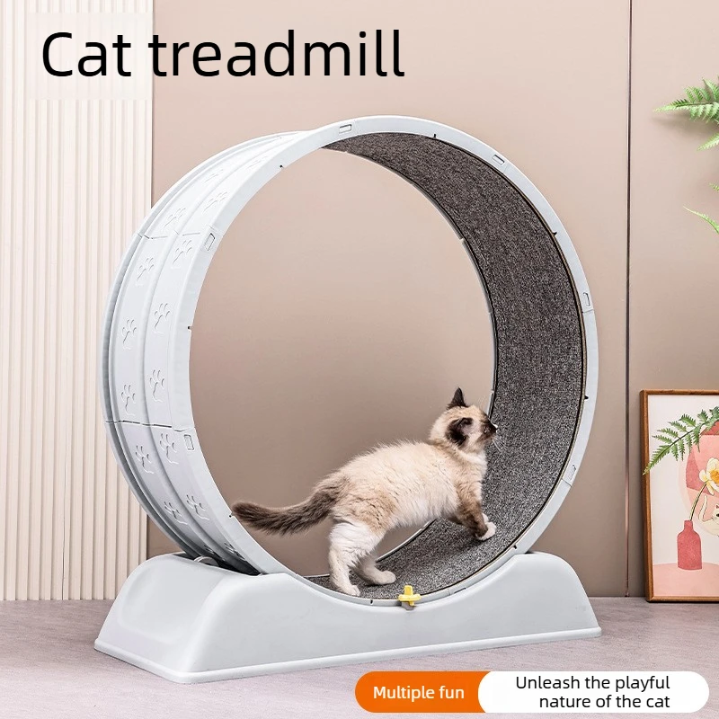 Stable Base Safe Brake  Cat Toys Pet Products Cat Wheel Roller Climbing Frame Silent Wheels Treadmill Cat Exercise Toys