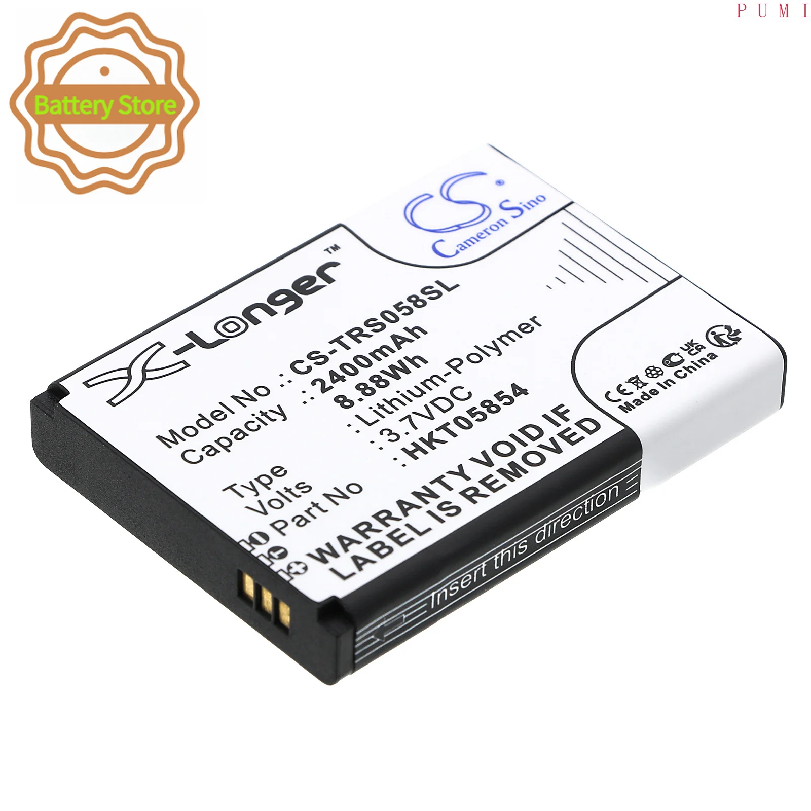 CS Replacement Battery For Thuraya SatSleeve, Satsleeve Hotspot, SatSleeve+ HKT05854 2400mAh / 8.88Wh Two-Way Radio