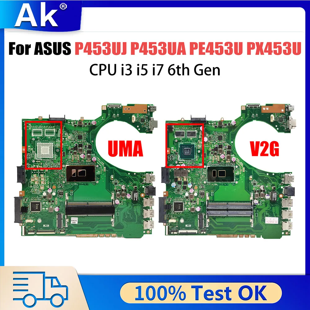 

P453UJ Mainboard For ASUS PRO453U P453UA PE453U PX453U P453U Laptop Motherboard i3 i5 i7 6th Gen CPU GT920M