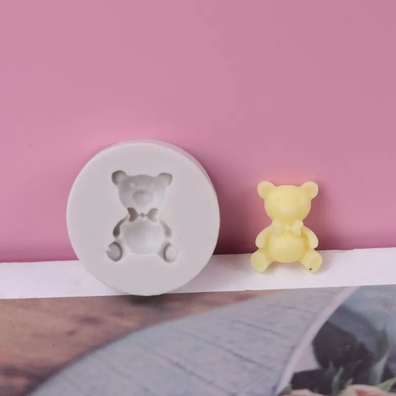 1 Stück, Teddybär-förmige Silikon-Kuchendekorationsform für Zuckerguss