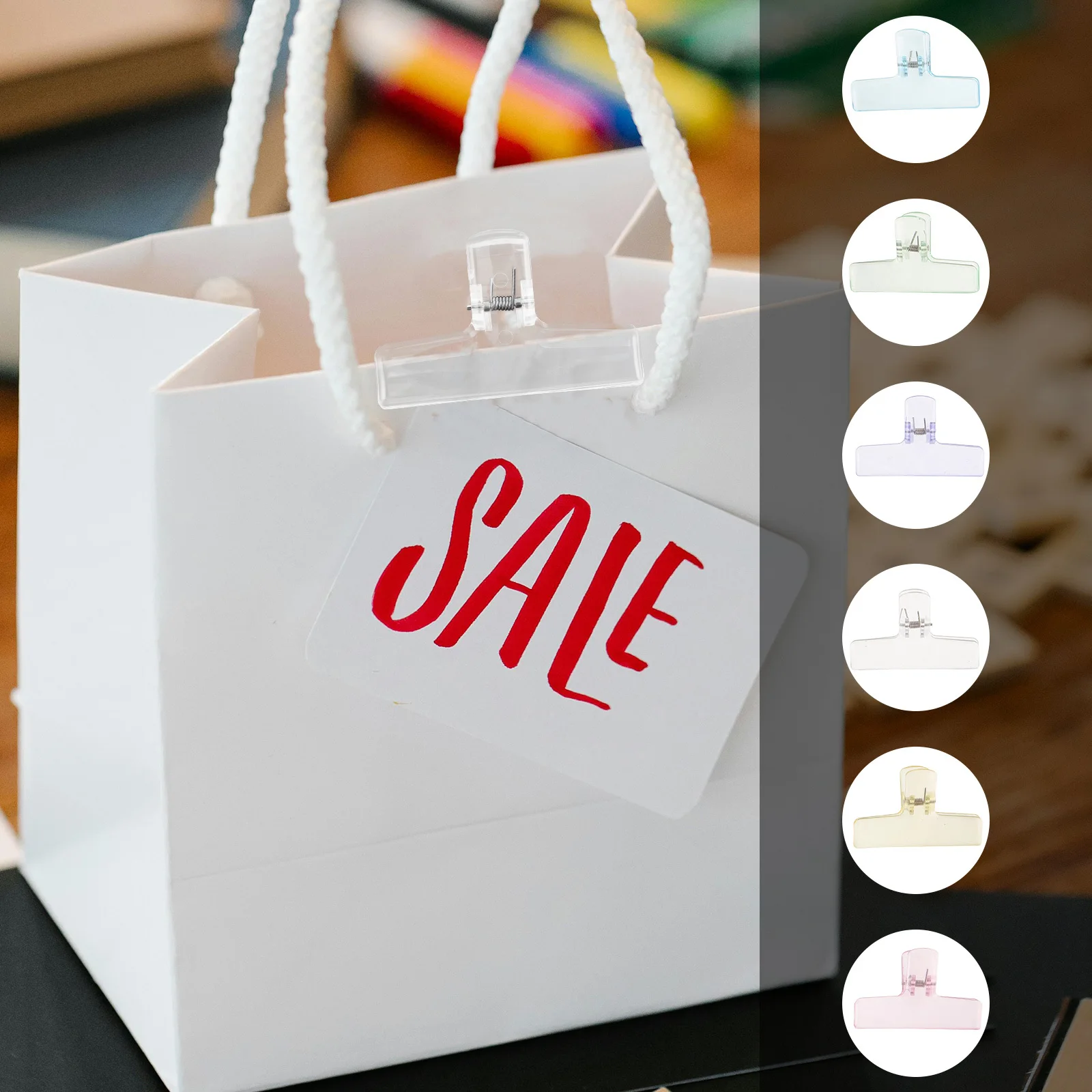 24pcs Colorful Acrylic Binder Clips Jelly Fastener Clamps For Office School Stationery Supplies Document