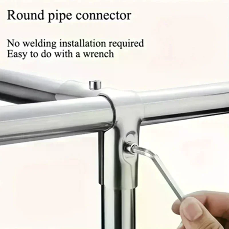5/10Pcs 25mm Structural Pipe Connectors Metal Tube Connector Pipe Rod Support Fixed Clamp Connector Fittings