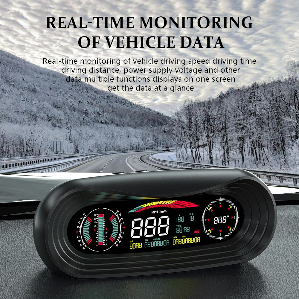 Wiiyii P18 Gps 4X4 Inclinometer Off-Road Hud Head Up Display Car Auto Tracker Snelheidsmeter Gradiënt Meter gereedschappen Voor Alle Auto