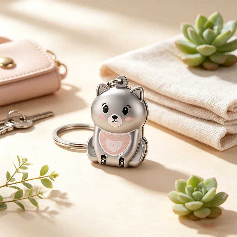 Cute Silver Dog Shaped Folding Nail Clipper Portable Keychain Pendant Mini Nail Cutter Compact Manicure Tool Novelty Small Gift
