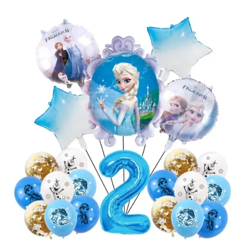 Disney children\'s birthday party decoration Frozen theme mirror princess series aluminum balloon set