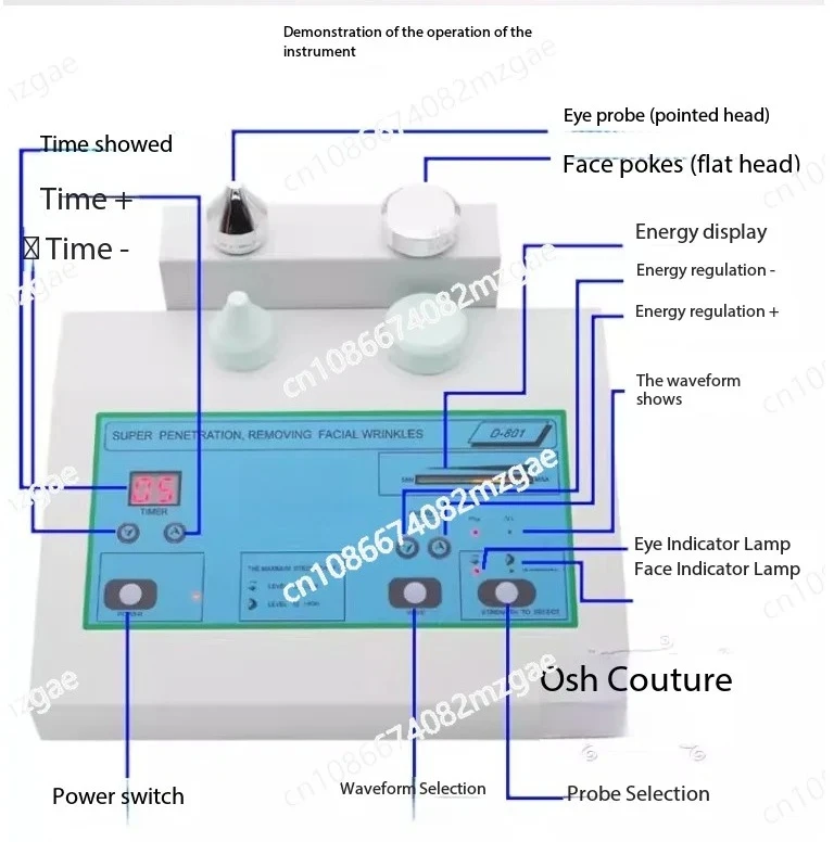 

D-801 Commercial Ultrasonic Introducer Ultrasonic Beauty Device, Facial and Eye Dual Probe Instrument