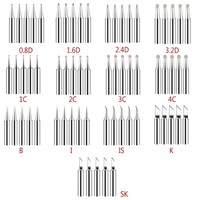 5Pcs 900M-T Soldering Iron Tips IS/I/B/K/SK/2.4D/3.2D/1C/2C/3C/4C Lead-Free Welding Tips Head