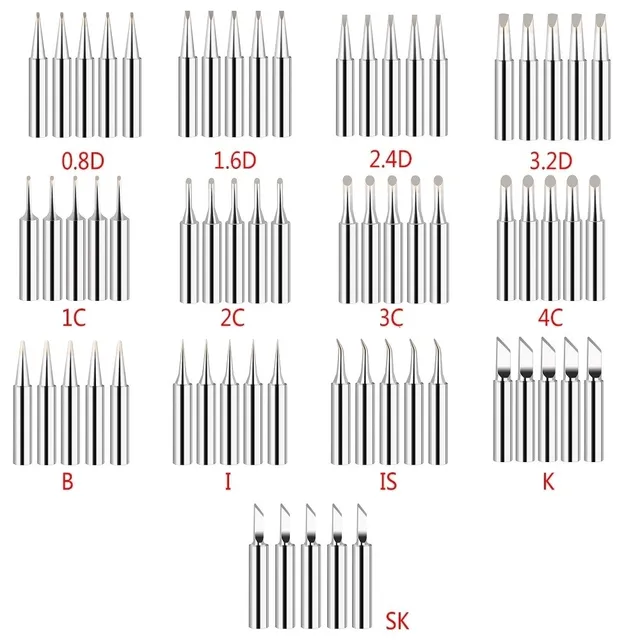 5 szt. 900M-T groty lutownicze IS/I/B/K/SK/2.4D/3.2D/1C/2C/3C/4C bezołowiowe końcówki spawalnicze