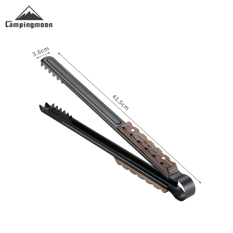 

CAMPINGMOON BKMS Multi Functional Barbecue Accessories Carbon Clip, Thickened Stainless Steel Insulation Solid Wood Handle Clip