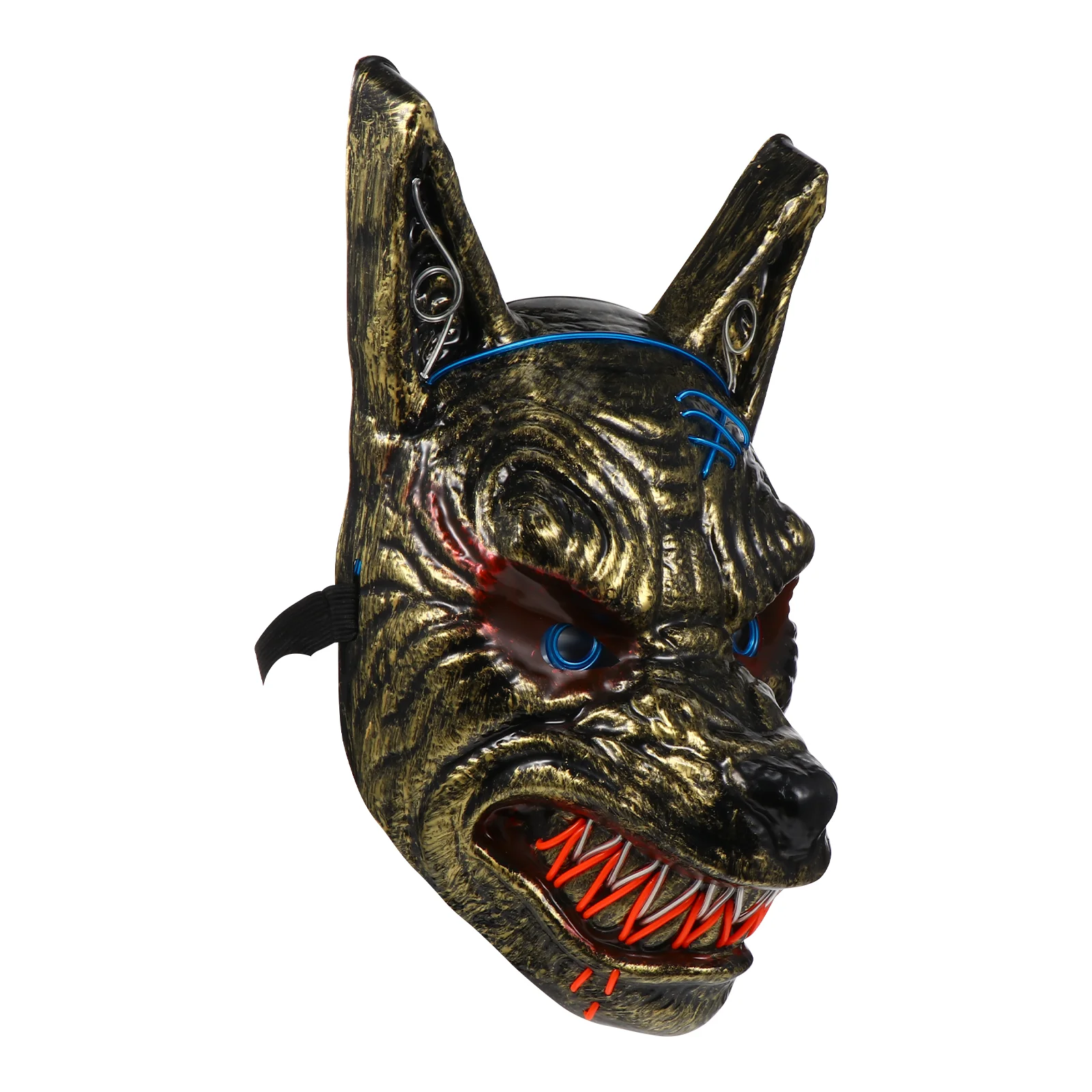 

Glow Mask Full Face Light Up Halloween PVC Wolf Head Horror Luminous Scary LED Masquerade Party Supplies Carnival Stage