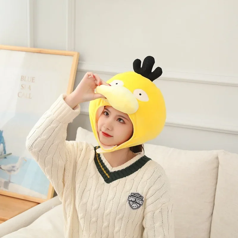 Pokemon Cartoon Plush Soft Headwear Cosplay Party Funny Psyduck Hat Cap Headdress Photo Performance Prop Children Birthday Gifts