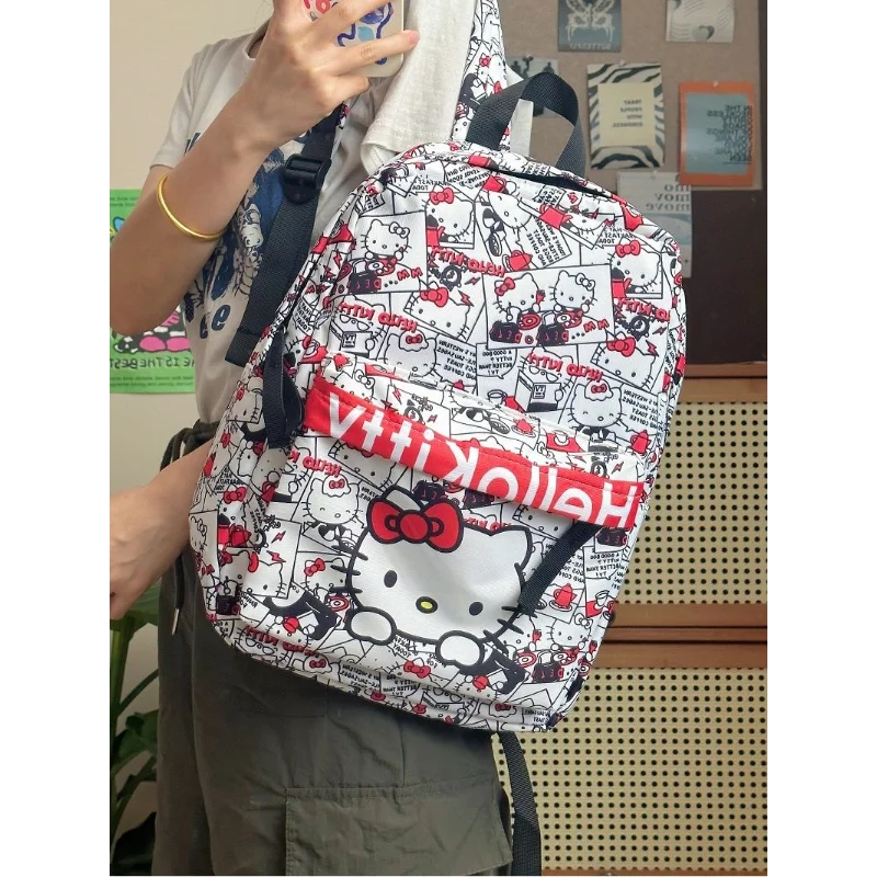 Miniso Sanrio Hellokitty Homemade Graffiti Cute Schoolbag Student Backpack All-Match Mochilas Para Niños рюкзак fashion