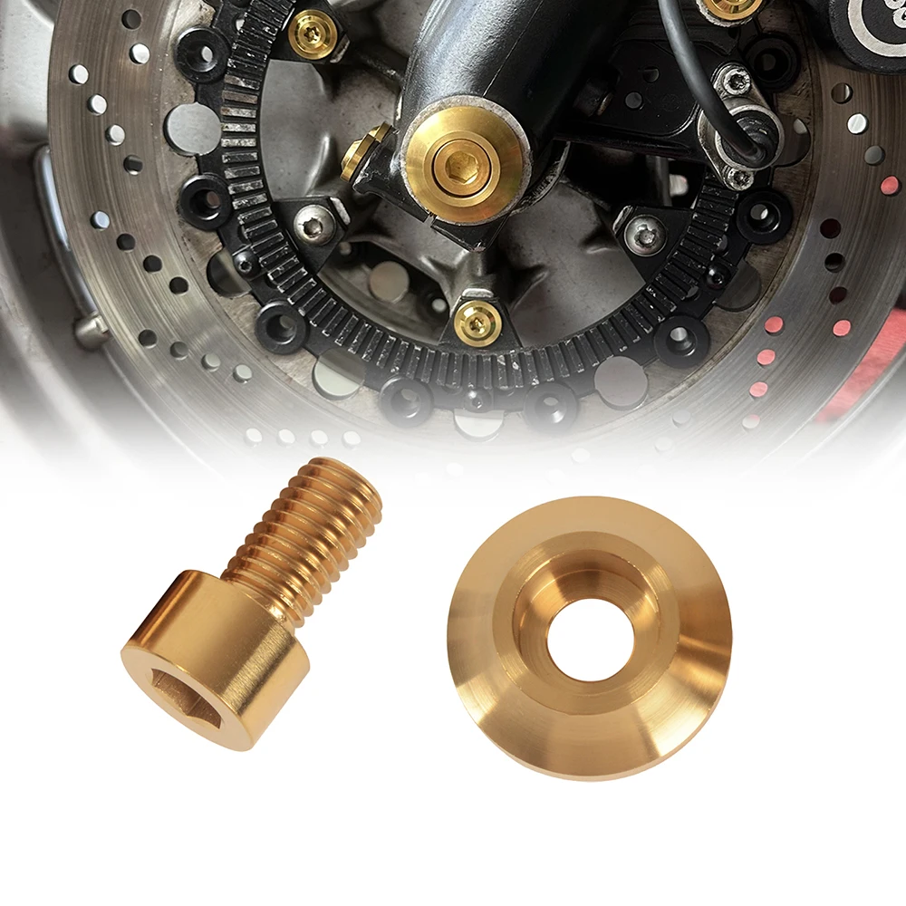 For BMW k Series K75 K100 R80 Front Axlewasher and Bolt M10*18 Vintage Cafe Racer Motorcycle Screw Gasket Three Colors Titanium - view 6